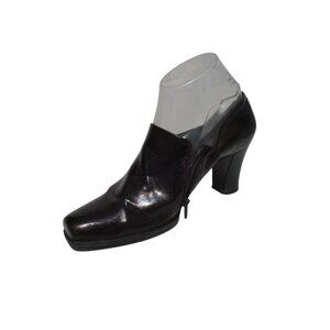 *Franco Sarto Brown Patent Ankle Pump Square Top - 8.5M